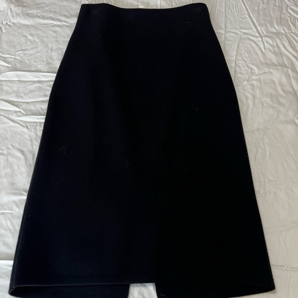 “A loves a” Black knit ribbed pencil midi straight classic skirt - Picture 2 of 9